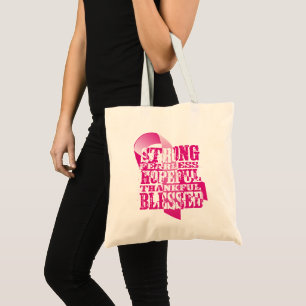 Pink Ribbon - Affirmations Tote Bag