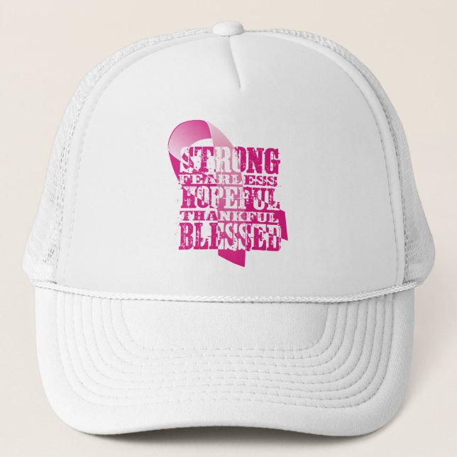 Pink Ribbon - Affirmations Trucker Hat (Front)