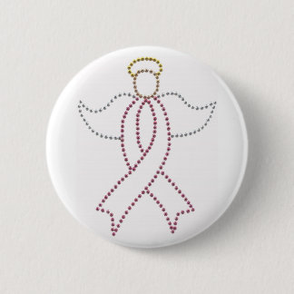 Pink Ribbon Angel 6 Cm Round Badge