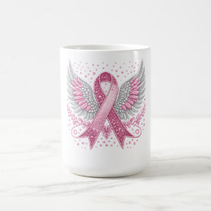 Pink Ribbon Angel Wings Shirt – Cancer Awareness  Coffee Mug