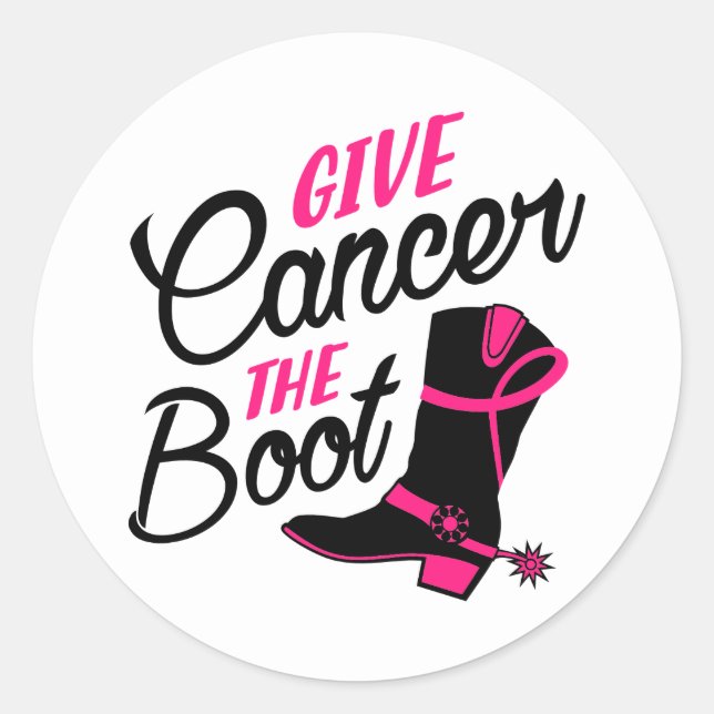 Pink Ribbon Awareness Breast Cancer Classic Round Sticker (Front)
