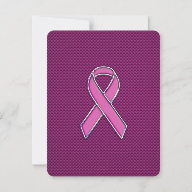 Pink Ribbon Awareness Carbon Fibre Decor (Front)