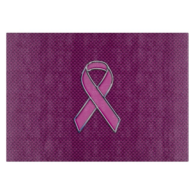 Pink Ribbon Awareness Carbon Fibre Decor Cutting Board (Front)