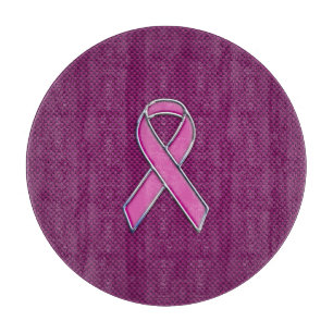 Pink Ribbon Awareness Carbon Fibre Decor Cutting Board