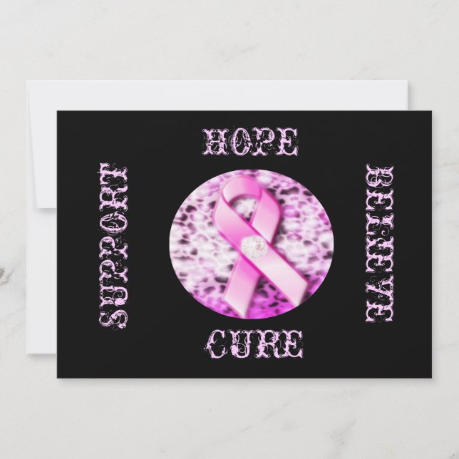Pink Ribbon Awareness Encouragement Card (Front)