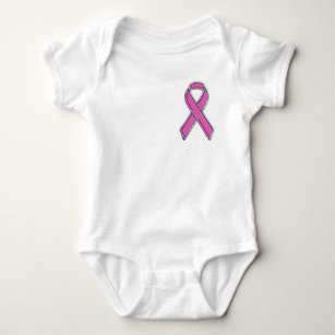 Pink Ribbon Awareness Fuchsia Carbon Fibre Baby Bodysuit