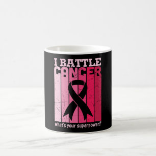 Pink Ribbon Battle Cancer Survivor Support Warrior Coffee Mug