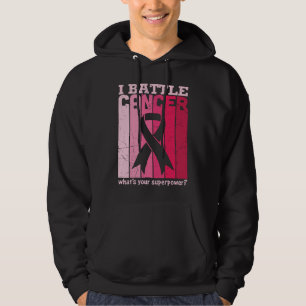 Pink Ribbon Battle Cancer Survivor Support Warrior Hoodie