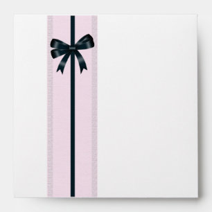 Pink Ribbon Black Bow Envelope
