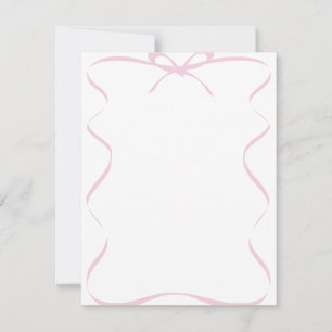 Pink Ribbon Blank Note Card