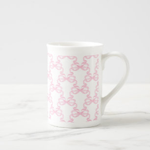 Pink Ribbon Bow Bone China Mug