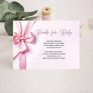 Pink Ribbon Bow Books for Baby Enclosure Card
