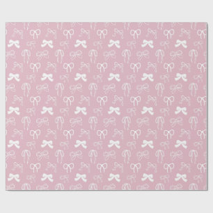 Pink Ribbon Bow Pattern Wrapping Paper
