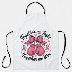 Pink Ribbon Boxing Gloves Breast Cancer Awareness Apron