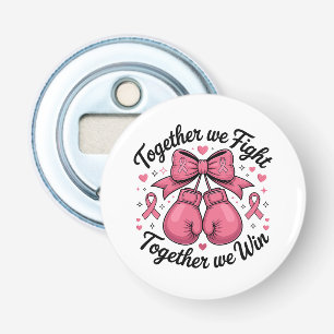Pink Ribbon Boxing Gloves Breast Cancer Awareness Bottle Opener