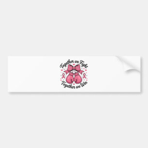 Pink Ribbon Boxing Gloves Breast Cancer Awareness Bumper Sticker
