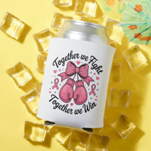 Pink Ribbon Boxing Gloves Breast Cancer Awareness Can Cooler