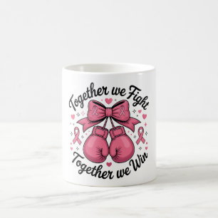 Pink Ribbon Boxing Gloves Breast Cancer Awareness Coffee Mug