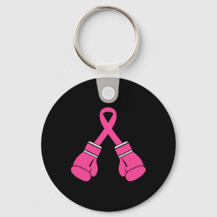 Pink Ribbon Boxing Gloves Breast Cancer Awareness  Key Ring