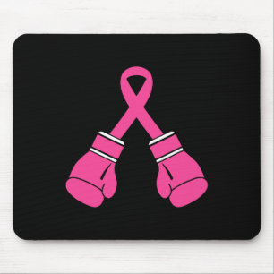 Pink Ribbon Boxing Gloves Breast Cancer Awareness Mouse Pad