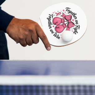 Pink Ribbon Boxing Gloves Breast Cancer Awareness Ping Pong Paddle