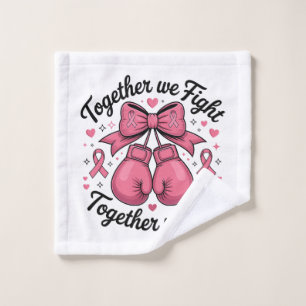 Pink Ribbon Boxing Gloves Breast Cancer Awareness Wash Cloth