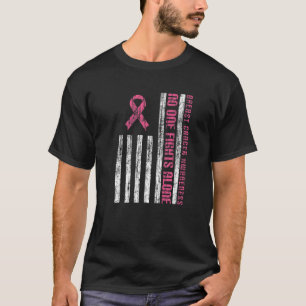 Pink Ribbon Breast Cancer American Flag T-Shirt