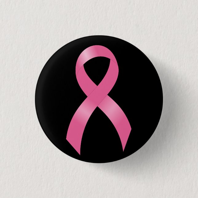 Pink Ribbon Breast Cancer Awareness 3 Cm Round Badge (Front)