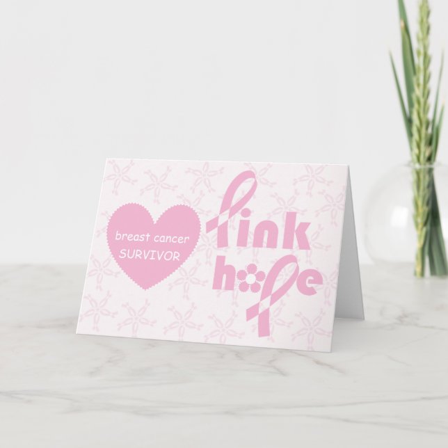 Pink Ribbon Breast cancer awareness Card (Front)