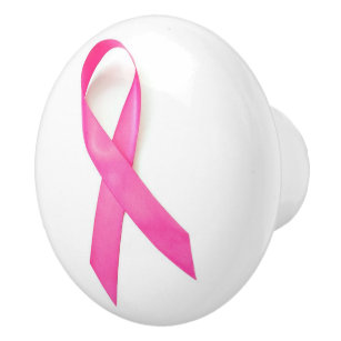 Pink Ribbon Breast Cancer Awareness Ceramic Knob