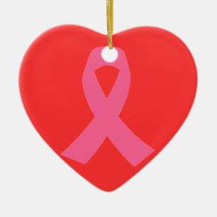 Pink Ribbon - Breast Cancer Awareness Ceramic Ornament
