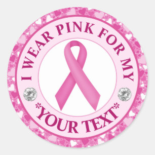 Pink Ribbon Breast Cancer Awareness Design Classic Round Sticker