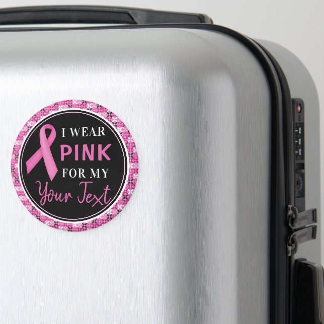 Pink Ribbon Breast Cancer Awareness Design Magnet (In Situ (Luggage))