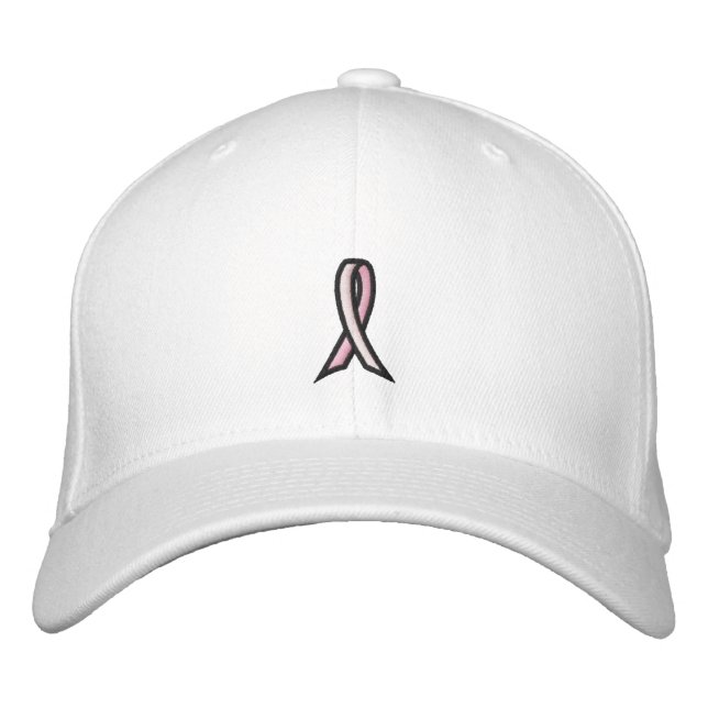 Pink Ribbon - Breast Cancer Awareness Embroidered Hat (Front)