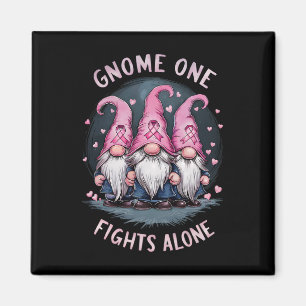 Pink Ribbon Breast Cancer Awareness Gnome One Figh Magnet