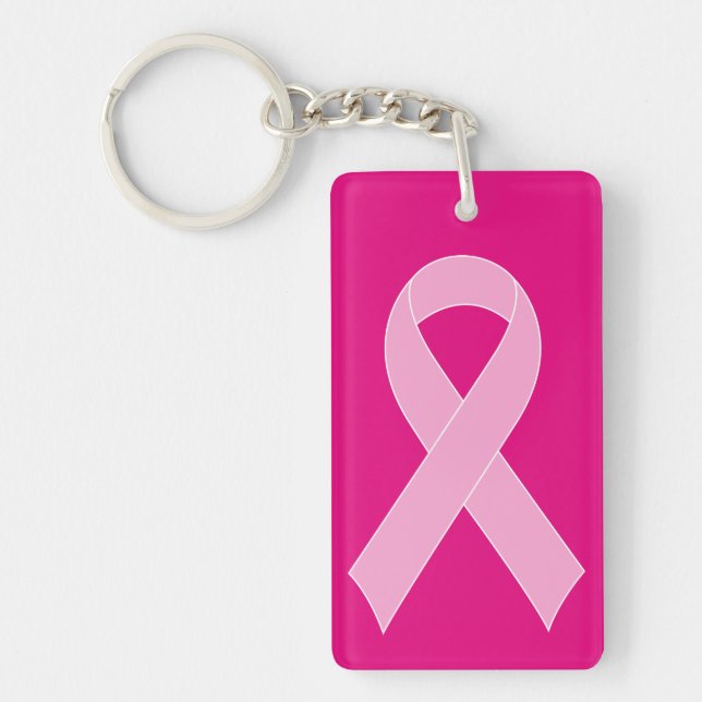 Pink ribbon breast cancer awareness keychains (Front)