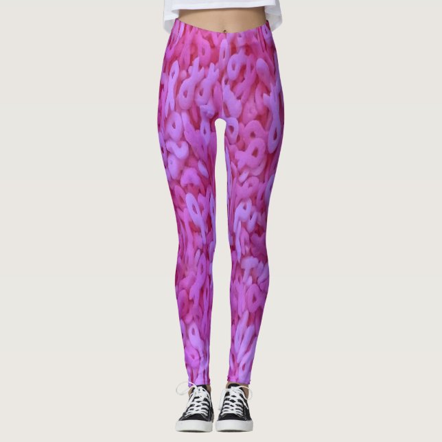 Pink Ribbon Breast Cancer Awareness Leggings (Front)