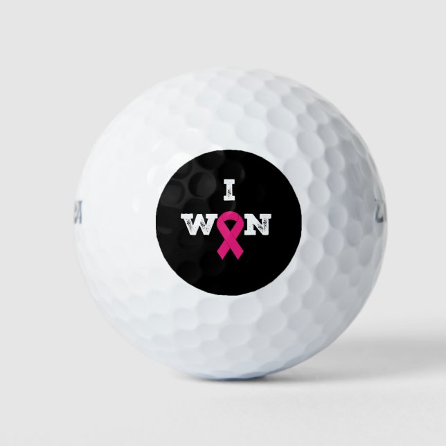 Pink Ribbon Breast Cancer Awareness Month I Won Golf Balls (Front)