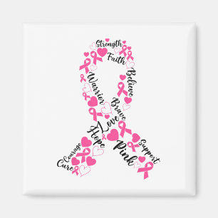 Pink Ribbon Breast Cancer Awareness Month Survior Magnet
