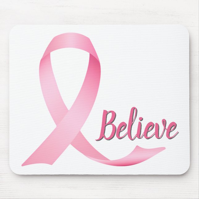 Pink Ribbon Breast Cancer Awareness Mouse Pad (Front)
