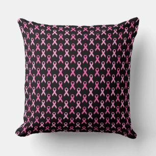Pink Ribbon Breast Cancer Awareness Pattern Cushion