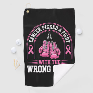 Pink Ribbon Breast Cancer Awareness Pink Fight Golf Towel