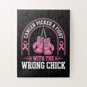 Pink Ribbon Breast Cancer Awareness Pink Fight Jigsaw Puzzle