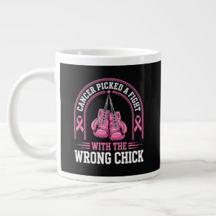 Pink Ribbon Breast Cancer Awareness Pink Fight Large Coffee Mug
