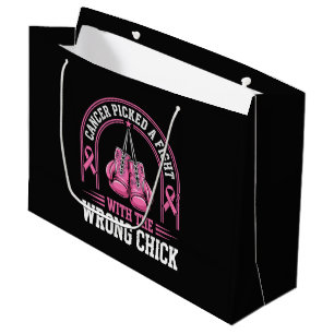 Pink Ribbon Breast Cancer Awareness Pink Fight Large Gift Bag