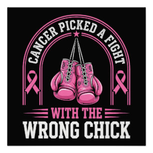 Pink Ribbon Breast Cancer Awareness Pink Fight Poster