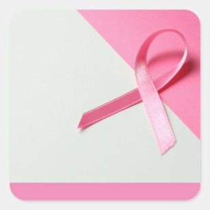 Pink Ribbon Breast cancer Awareness Square Sticker