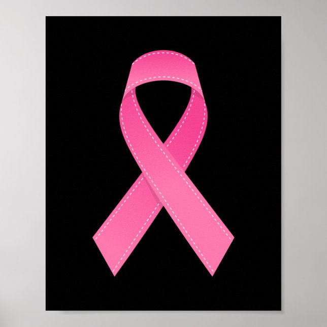 Pink Ribbon Breast Cancer Awareness Survivor Poster (Front)