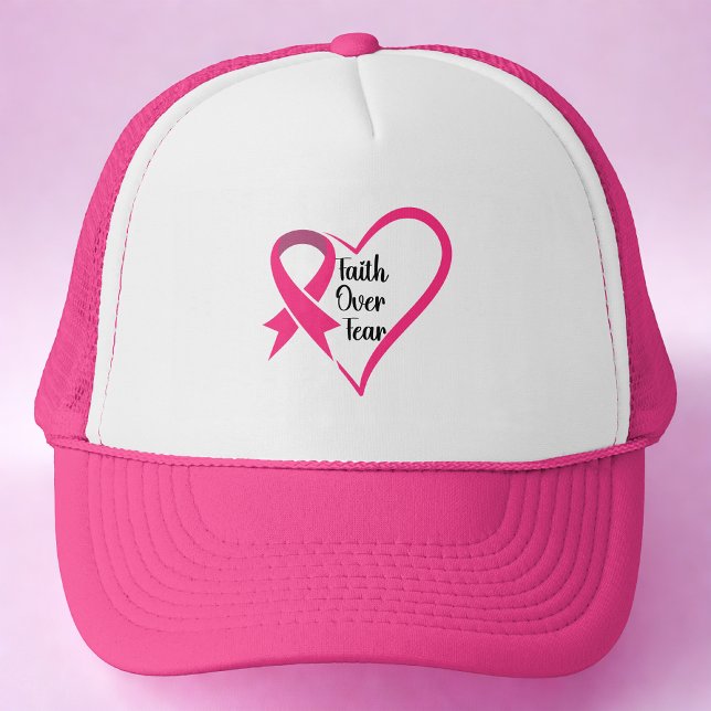 Pink Ribbon Breast Cancer Awareness Trucker Hat (Creator Uploaded)