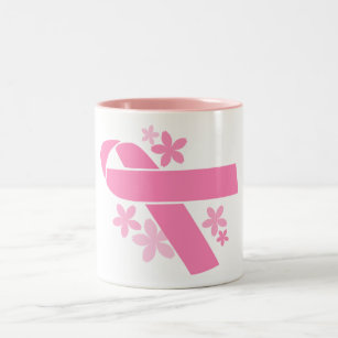 Pink Ribbon - Breast Cancer Awareness Two-Tone Coffee Mug